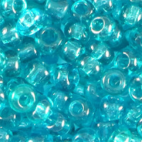 Glasperlen rocailles 6/0 (4mm) Transparent ocean blue